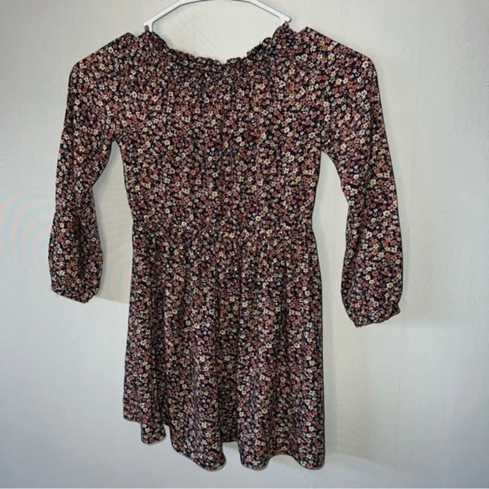 Carters Floral Smocked Dress Girls Size 5/5A Long Sleeve Multicolor Colorful.